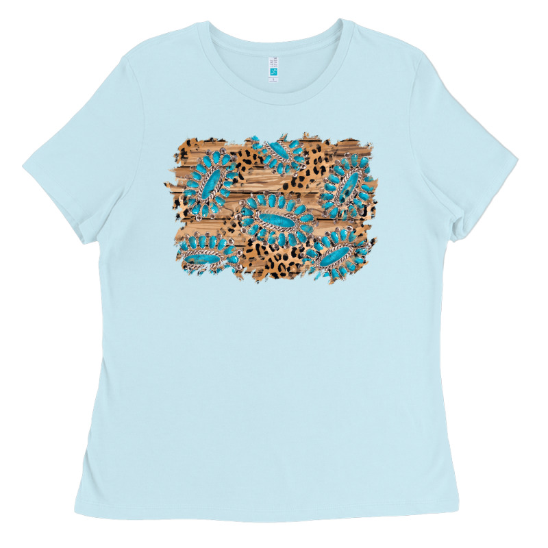 Gemstone Wood Leopard Background Ladies Tee by AdoDesignShop | Teevron