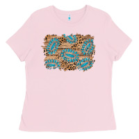 Bubblegum Pink gemstone wood leopard background Ladies Tee - AdoDesignShop