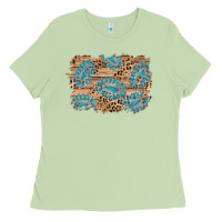 Matcha gemstone wood leopard background Ladies Tee - AdoDesignShop