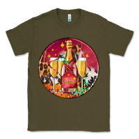 Army Green christmas champagne bottle and champagne's Classic Tee - AdoDesignShop