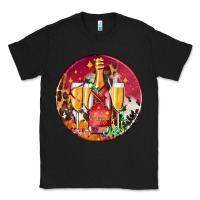 Black christmas champagne bottle and champagne's Classic Tee - AdoDesignShop