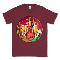 Burgundy christmas champagne bottle and champagne's Classic Tee - AdoDesignShop