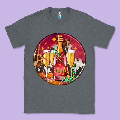 Christmas Champagne Bottle And Champagne's Classic Tee Designed By Adodesignshop