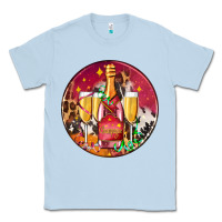 Dusty Blue christmas champagne bottle and champagne's Classic Tee - AdoDesignShop