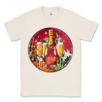 Natural christmas champagne bottle and champagne's Classic Tee - AdoDesignShop