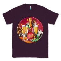 Plum christmas champagne bottle and champagne's Classic Tee - AdoDesignShop