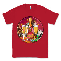 Red christmas champagne bottle and champagne's Classic Tee - AdoDesignShop