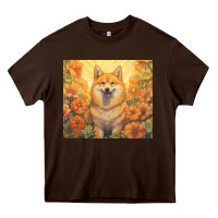 Chocolate Brown shiba inu Heavy Core Tee - Unal Design