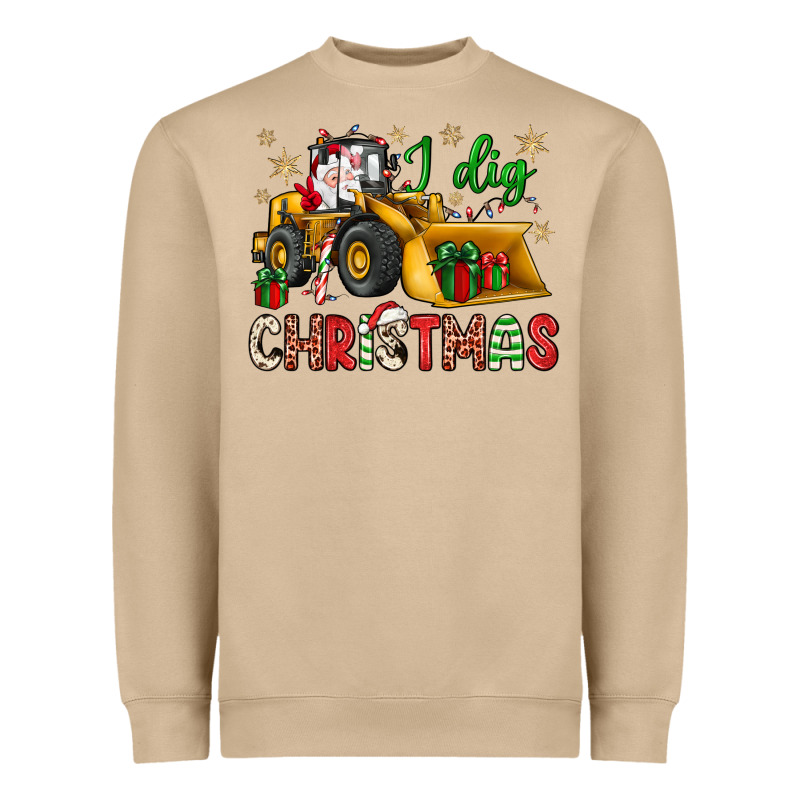 I Dig Christmas Bulldozer Santa Heavyweight Sweatshirt by JahusDesignShop | Teevron