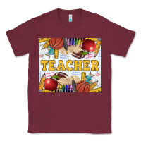 Burgundy Teacher Classic Tee - LillyAllenDesigns