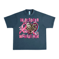 Midnight Navy western leopard  in october we wear pink heart Urban Heavy Tee - AdoDesignShop
