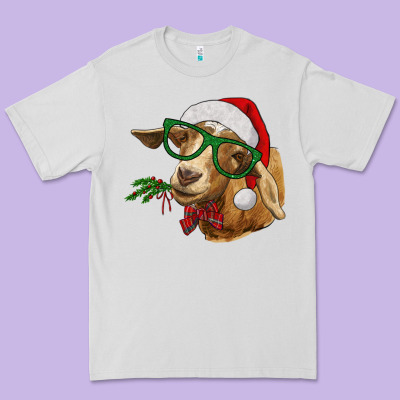 Premium Tee Christmas Glasses Goat