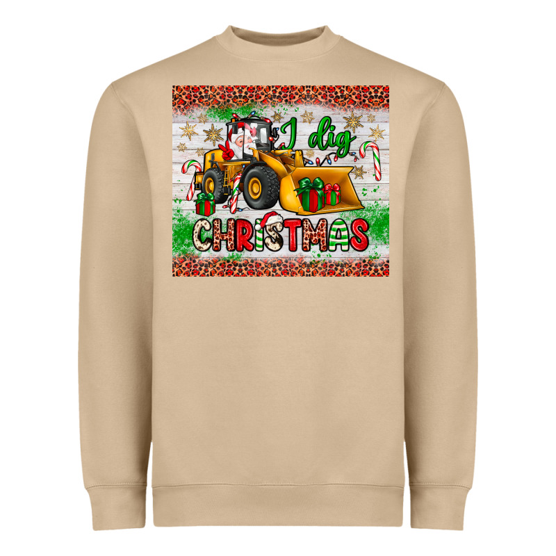 I Dig Christmas Bulldozer Santa Heavyweight Sweatshirt by JahusDesignShop | Teevron