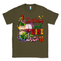 Army Green Christmas and wine Classic Tee - AdoDesignShop