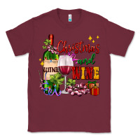 Burgundy Christmas and wine Classic Tee - AdoDesignShop
