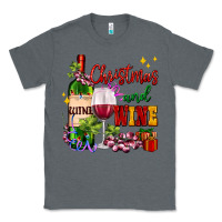 Charcoal Heather Christmas and wine Classic Tee - AdoDesignShop