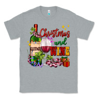 Heather Grey Christmas and wine Classic Tee - AdoDesignShop