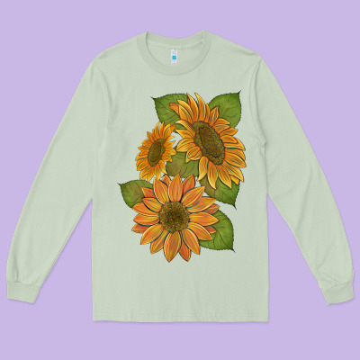 Sunflowers B Long Sleeve Tee Designed By Artiststas