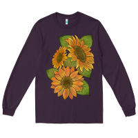Plum sunflowers b Long Sleeve Tee - Artiststas