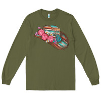 Army Green cowboy hat Long Sleeve Tee - AdoDesignShop