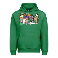 Emerald Cat coffee cups Urban Hoodie - HowdyJamesFarm