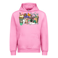 Fuchsia Pink Cat coffee cups Urban Hoodie - HowdyJamesFarm