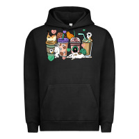 Pigment Black Cat coffee cups Urban Hoodie - HowdyJamesFarm