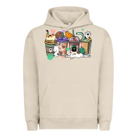 Pigment French Oak Cat coffee cups Urban Hoodie - HowdyJamesFarm