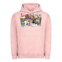 Pigment Salmon Cat coffee cups Urban Hoodie - HowdyJamesFarm