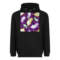Black Mardi Gras Feathers seamless pattern Heavyweight Hoodie - BundleAndBundleShop