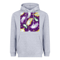 Heather Grey Mardi Gras Feathers seamless pattern Heavyweight Hoodie - BundleAndBundleShop