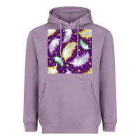 Lavender Mardi Gras Feathers seamless pattern Heavyweight Hoodie - BundleAndBundleShop