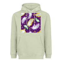 Matcha Mardi Gras Feathers seamless pattern Heavyweight Hoodie - BundleAndBundleShop
