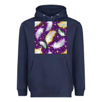 Navy Mardi Gras Feathers seamless pattern Heavyweight Hoodie - BundleAndBundleShop