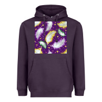 Plum Mardi Gras Feathers seamless pattern Heavyweight Hoodie - BundleAndBundleShop