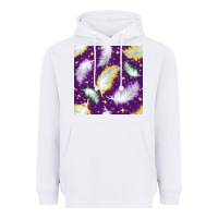 White Mardi Gras Feathers seamless pattern Heavyweight Hoodie - BundleAndBundleShop