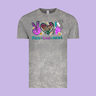 Peace Love Nail Art Vintage Tee Designed By Adodesignshop