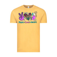 Vintage Mustard peace love nail art Vintage Tee - AdoDesignShop