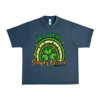 Midnight Navy not lucky simply blessed rainbow Urban Heavy Tee - Artiststas