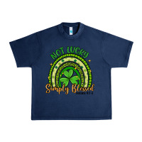 Navy not lucky simply blessed rainbow Urban Heavy Tee - Artiststas