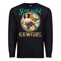 Black Western Stay Wild Cowgirl Premium Sweatshirt - BundleAndBundleShop