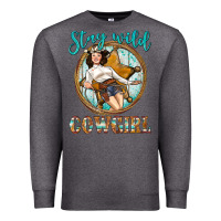 Charcoal Heather Western Stay Wild Cowgirl Premium Sweatshirt - BundleAndBundleShop
