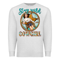 Oatmeal Heather Western Stay Wild Cowgirl Premium Sweatshirt - BundleAndBundleShop