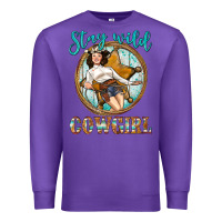 Purple Western Stay Wild Cowgirl Premium Sweatshirt - BundleAndBundleShop