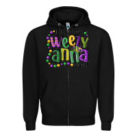 Black i'm from weezy anna baby mardi gras Zipper Hoodie - MaliasSmallBusiness