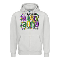 Dove Grey i'm from weezy anna baby mardi gras Zipper Hoodie - MaliasSmallBusiness