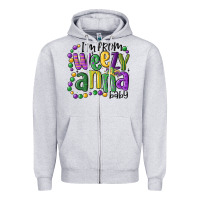 Heather Grey i'm from weezy anna baby mardi gras Zipper Hoodie - MaliasSmallBusiness