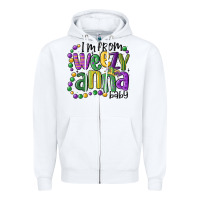 White i'm from weezy anna baby mardi gras Zipper Hoodie - MaliasSmallBusiness