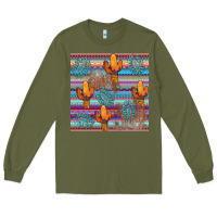 Army Green cactus gemstone seamless Long Sleeve Tee - AdoDesignShop