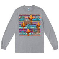 Heather Grey cactus gemstone seamless Long Sleeve Tee - AdoDesignShop